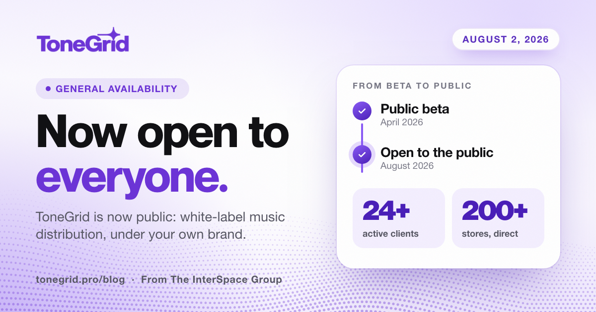 ToneGrid Goes Public — The InterSpace Group's White-Label Platform Now Open to Every Independent Distributor